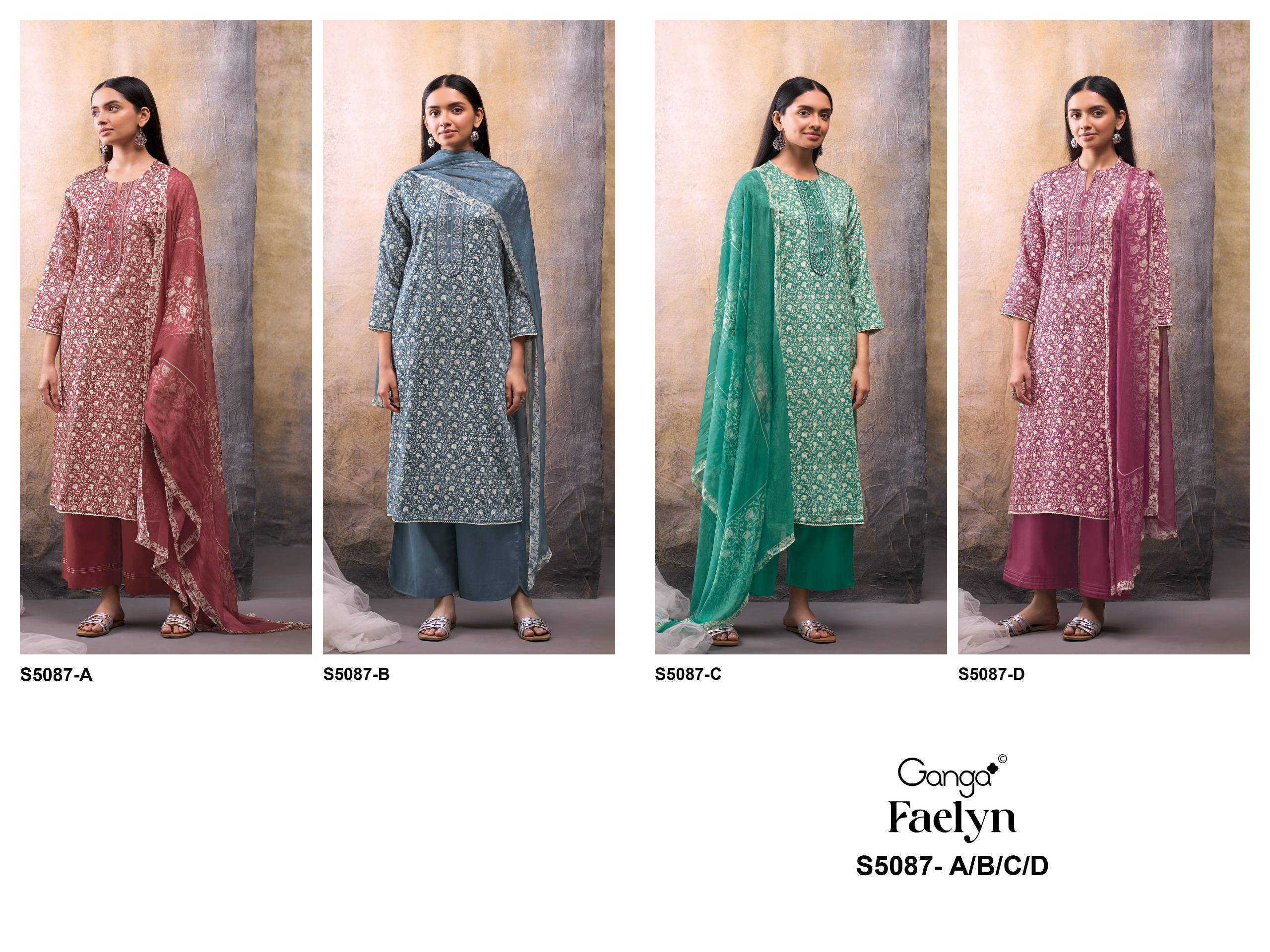 FAELYN 5087 Series By GANGAFASHION Stylish Beautiful Colourful COTTON SATIN Dresses At Wholesale Price